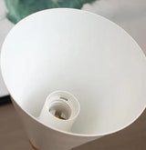 Underside of the white cone shade showing the E27 socket
