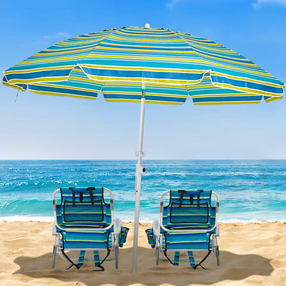 on the go portable beach lounger with multiple recline positions