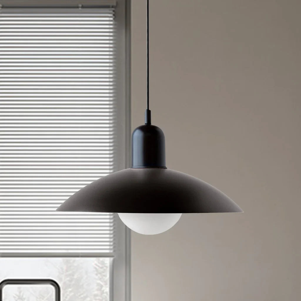 Ophelia Morandi UFO Pendant Light Modern Glass Metal Disc Orb