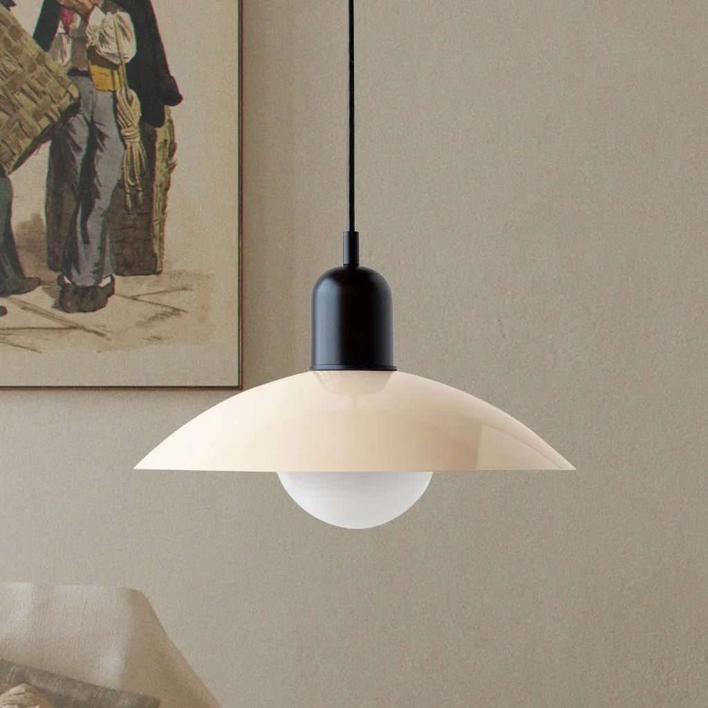 Ophelia Morandi UFO Pendant Light Modern Glass Metal Disc Orb