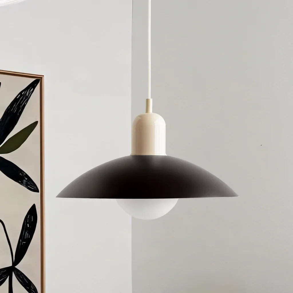 Ophelia Morandi UFO Pendant Light Modern Glass Metal Disc Orb