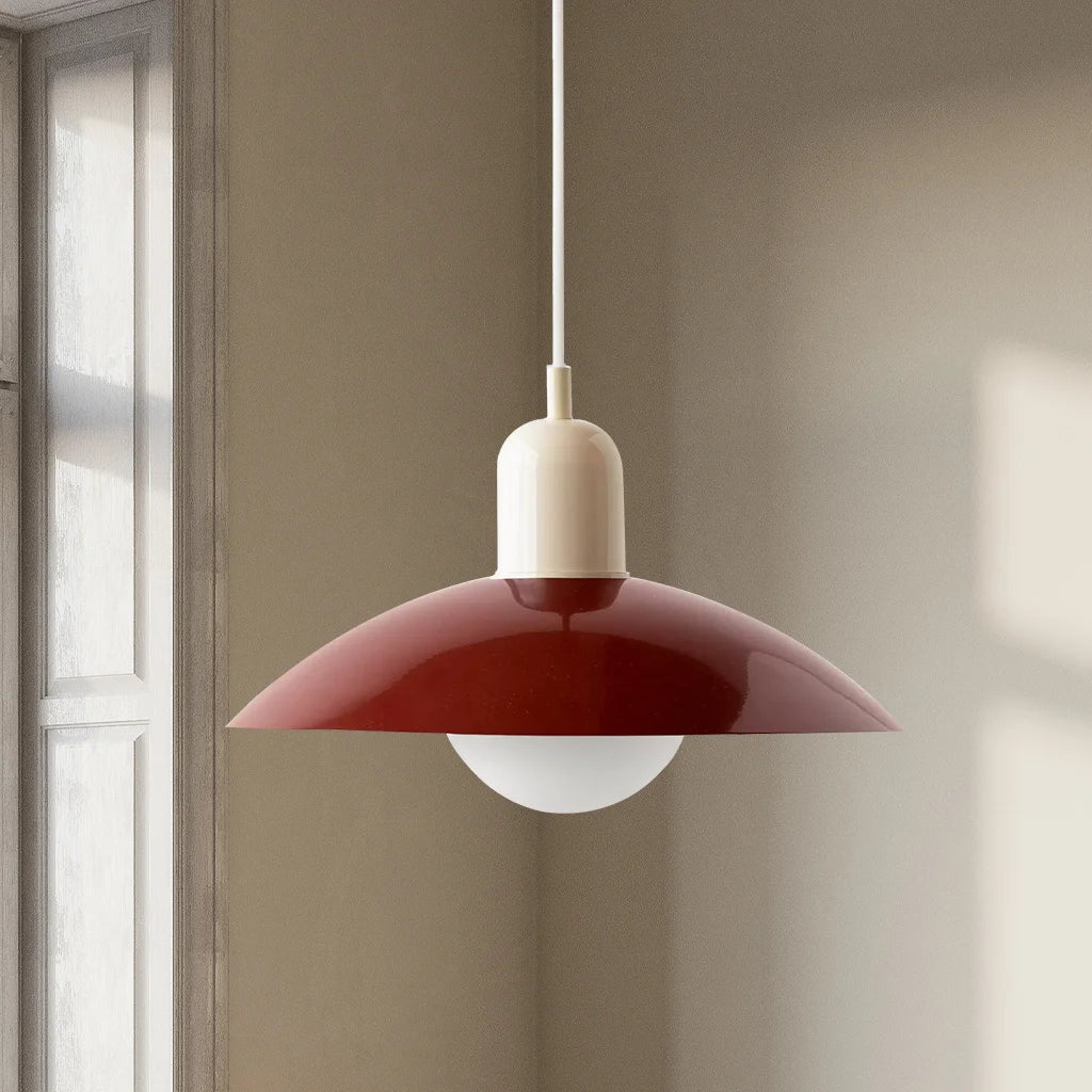 Ophelia Morandi UFO Pendant Light Modern Glass Metal Disc Orb