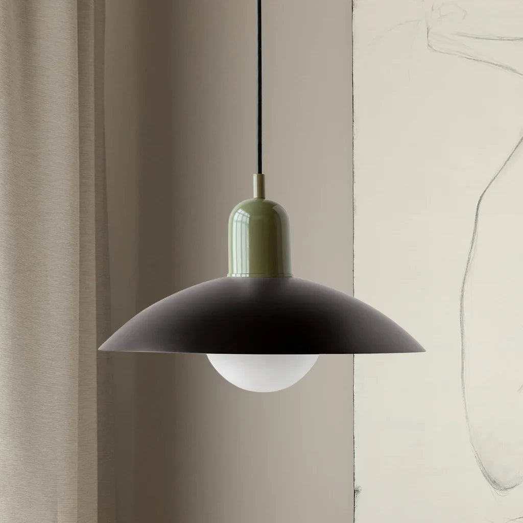 Ophelia Morandi UFO Pendant Light Modern Glass Metal Disc Orb