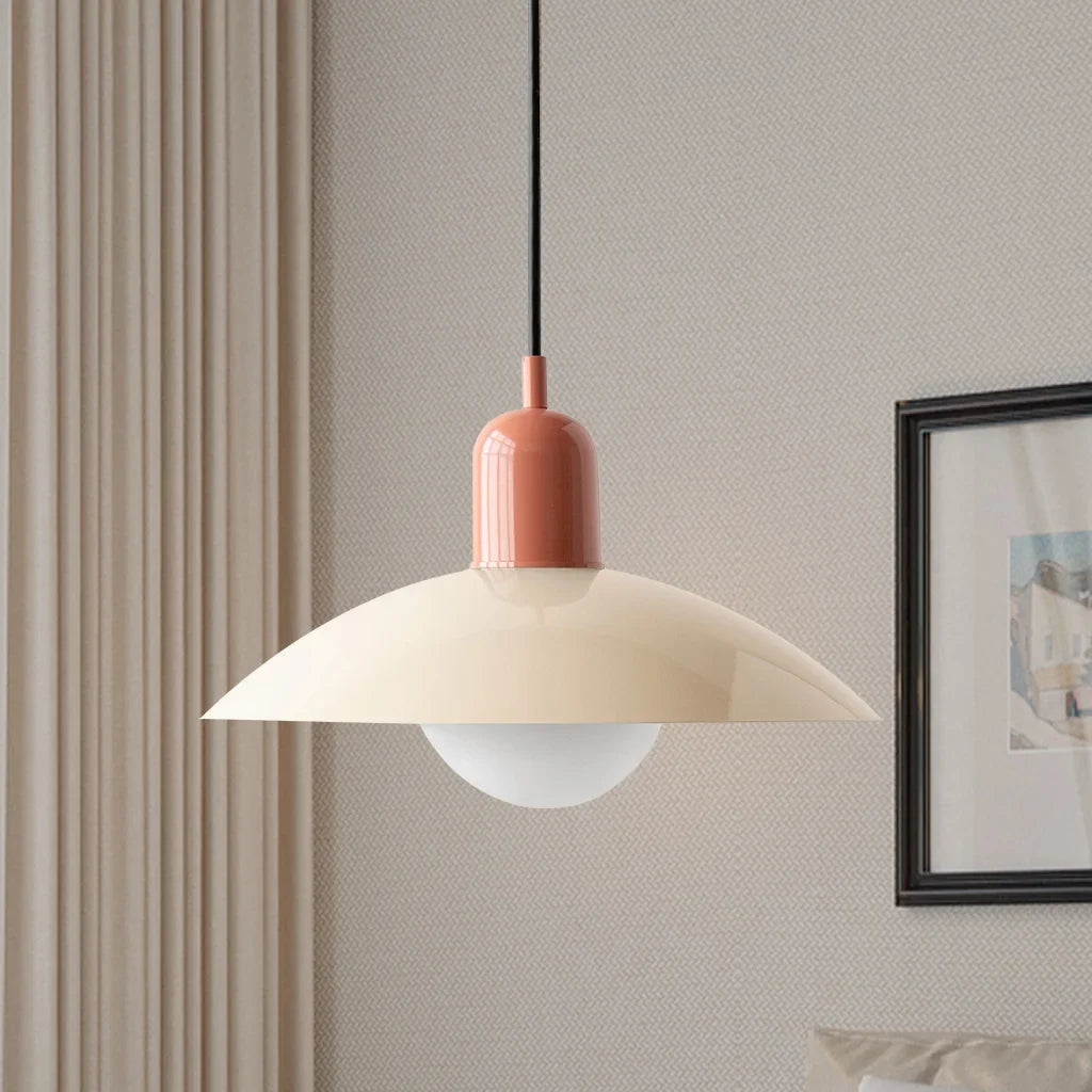 Ophelia Morandi UFO Pendant Light Modern Glass Metal Disc Orb