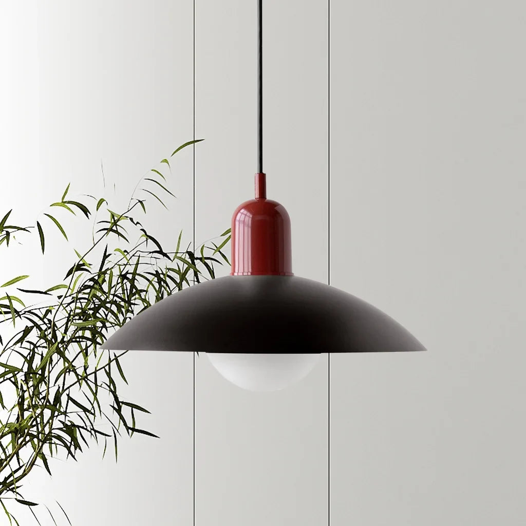 Ophelia Morandi UFO Pendant Light Modern Glass Metal Disc Orb