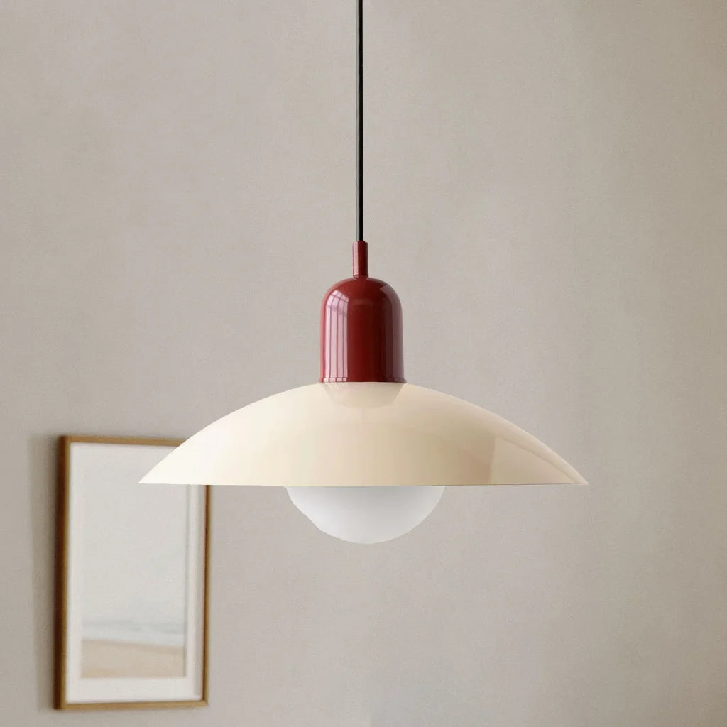 Ophelia Morandi UFO Pendant Light Modern Glass Metal Disc Orb