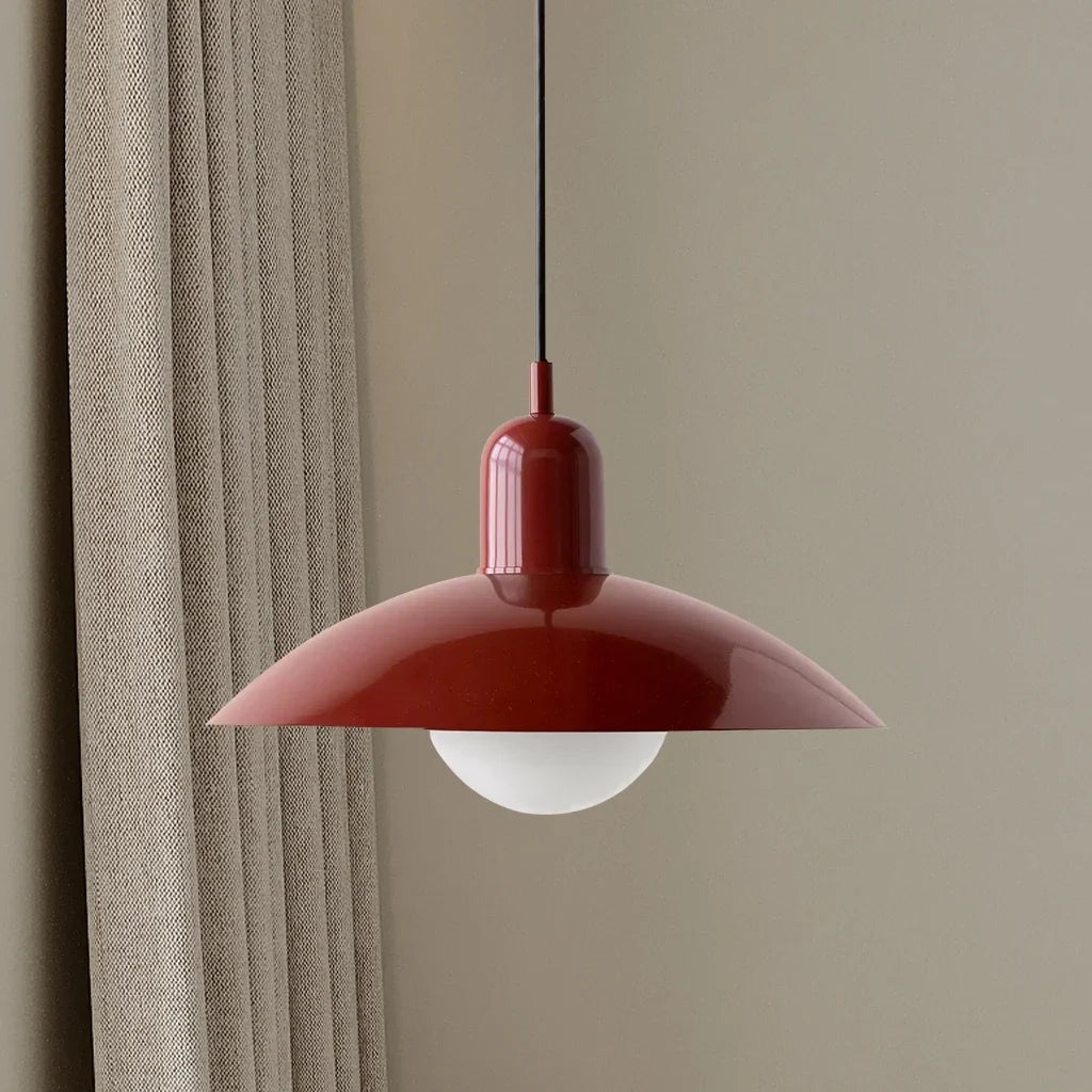 Ophelia Morandi UFO Pendant Light Modern Glass Metal Disc Orb