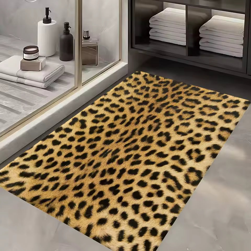 leopard print front doormat