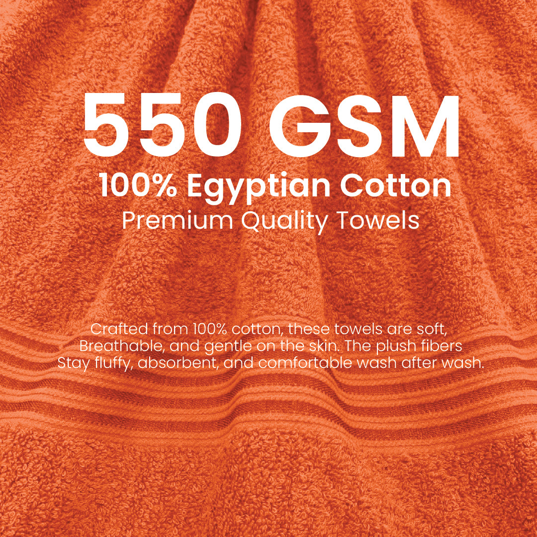 Premium Bath Towel Sets – 100% Egyptian Cotton, 550 GSM, 4 and 8-Piece Sets