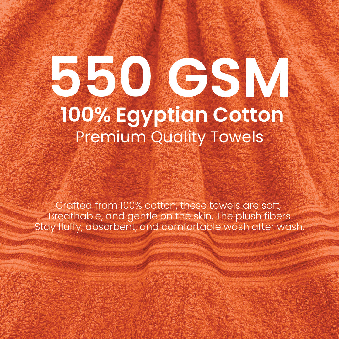 Premium Bath Towel Sets – 100% Egyptian Cotton, 550 GSM, 4 and 8-Piece Sets