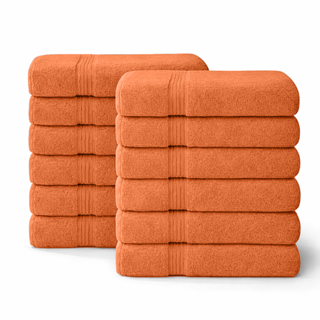 12-Piece-Large Bath Towels - 100% Cotton, 550 GSM, Luxurious and Absorbent
