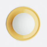 Orb wall sconce switched off showing the plain frosted glass globe