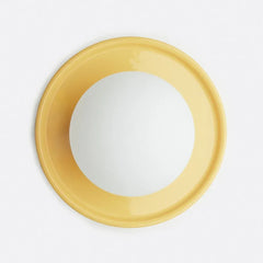 Orb wall sconce switched off showing the plain frosted glass globe