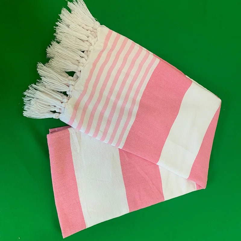 Organic Turkish Beach Towels - Luxurious Cotton with Tassel Fringe for Stylish Beach Days - Turkish Cotton Beach Towels - Hurbane Home