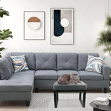 Foot Rest Ottoman – Rectangular Linen Stool With Metal Legs Dark Grey.