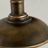 Close view of the antique silver finish on the shade collar