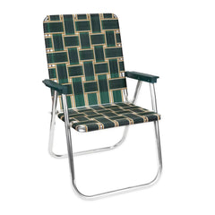 Outdoor Reclining Chair - Folding Aluminum Webbed Beach Lounger With Arms - Outdooor Recline Chair - Hurbane Home