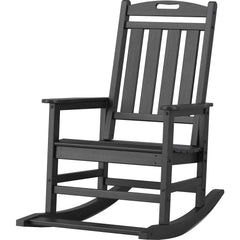Outdoor Rocking Chair - Polypropylene High Back With Footrest Support - Outdooor Recline Chair - Hurbane Home