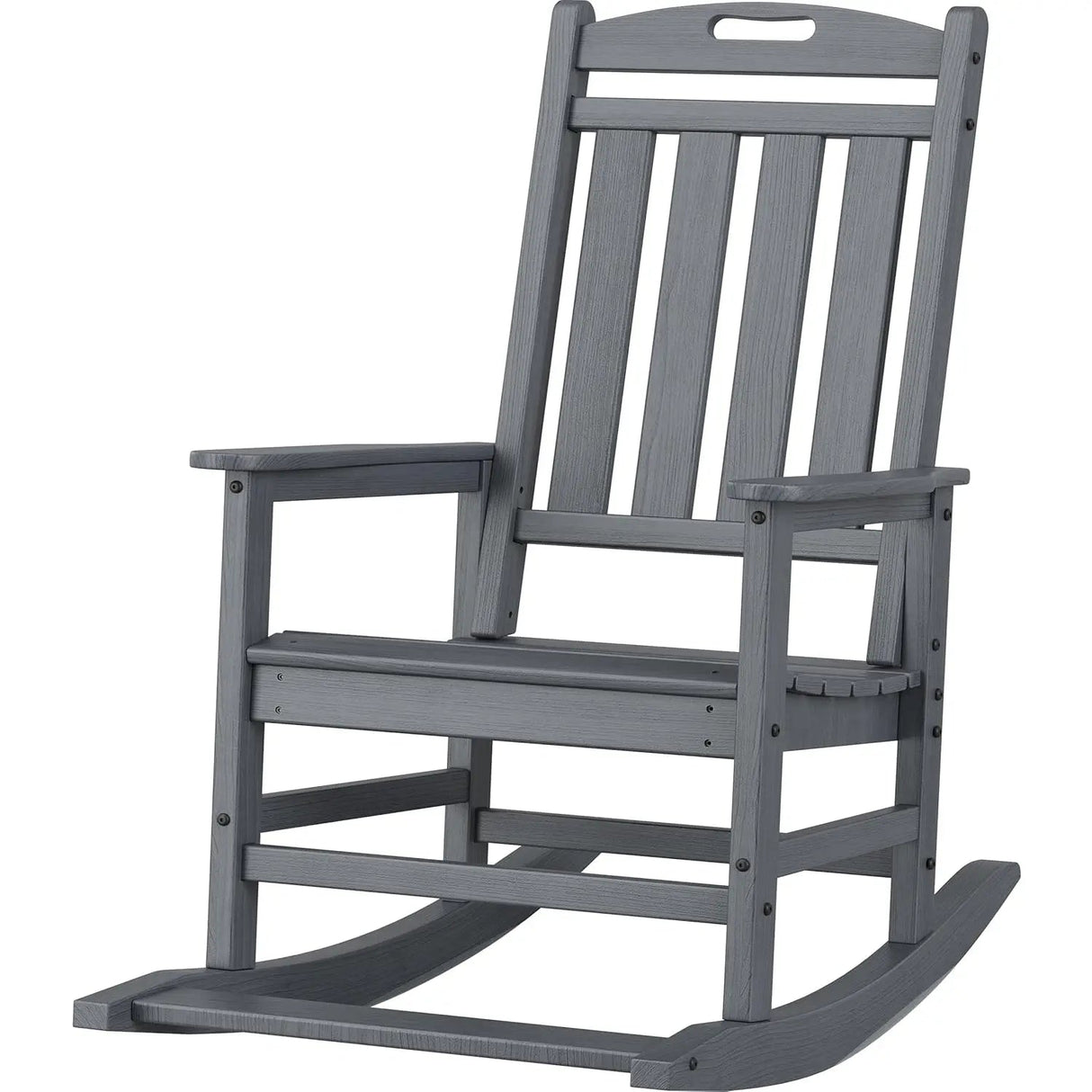Outdoor Rocking Chair - Polypropylene High Back With Footrest Support - Outdooor Recline Chair - Hurbane Home