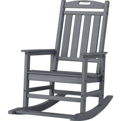 Outdoor Rocking Chair - Polypropylene High Back With Footrest Support - Outdooor Recline Chair - Hurbane Home