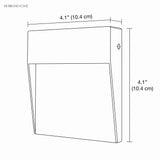 Dimension diagram of the square body, 4.1 inch width and 4.1 inch height