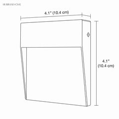 Dimension diagram of the square body, 4.1 inch width and 4.1 inch height