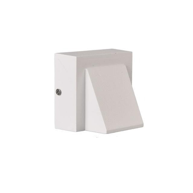 White single head outdoor wall light with the lens visible underneath