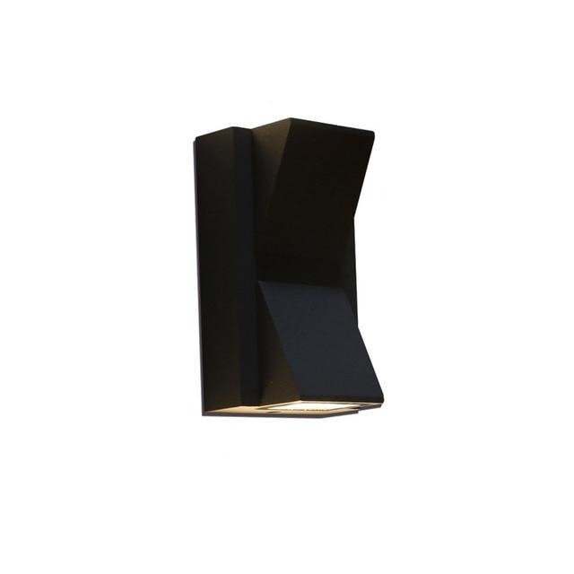 Black two head outdoor wall light with a tapered profile