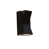 Black two head outdoor wall light with a tapered profile