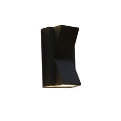 Black two head outdoor wall light with a tapered profile
