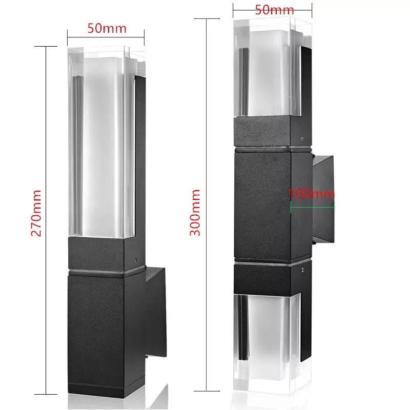 Size chart marking the 270 mm single head and 300 mm double head bodies