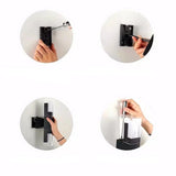 Four step drawing showing the sconce being fixed and the tube fitted