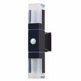 Double head prism wall sconce with the motion sensor lens in the body