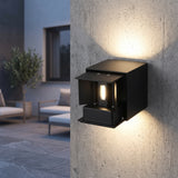 Up and down LED cube sconce main product image on a plain background