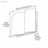 Drawing of the sconce at 7.9 inches wide, 6.3 high, 2.4 deep