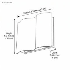 Drawing of the sconce at 7.9 inches wide, 6.3 high, 2.4 deep