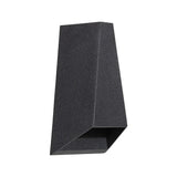 Angled product view of the black wedge sconce showing the open base