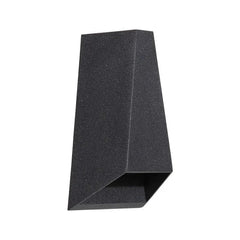 Angled product view of the black wedge sconce showing the open base