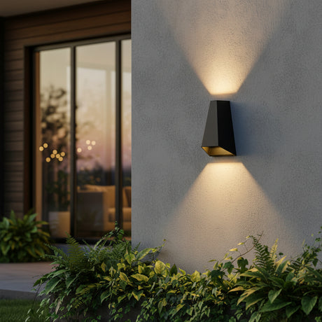 Wedge sconce measured at 170 mm tall, 110 mm base and 55 mm top