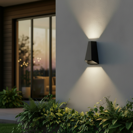 Outdoor Wall Sconce Up Down Black Aluminum LED IP65