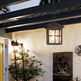 Outdoor waterproof lamp installed on a balcony