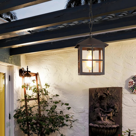Outdoor waterproof lamp installed on a balcony