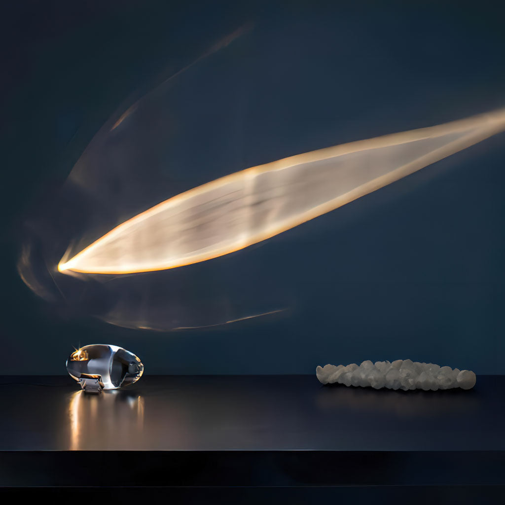 Blue purple glow variant of the oval glass ambient lamp