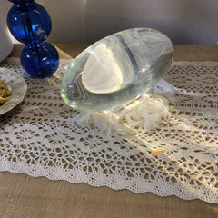 Packaging and full contents of the oval glass table lamp