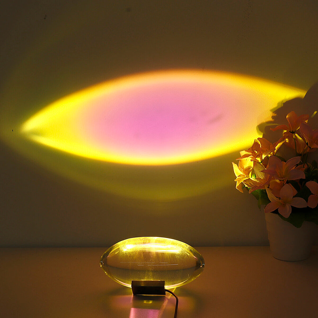 Sunset red glow variant of the oval glass table lamp