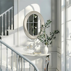 Oval Wall Mirror – Baroque Gold Beveled Decorative Accent - Hurbane Home