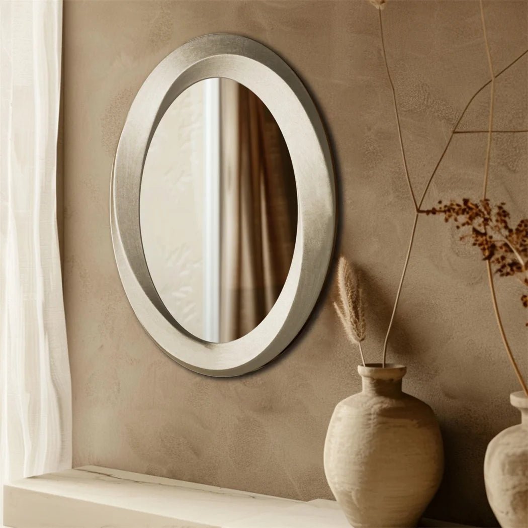 Oval Wall Mirror – Baroque Gold Beveled Decorative Accent - Hurbane Home