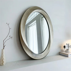 Oval Wall Mirror – Baroque Gold Beveled Decorative Accent - Hurbane Home