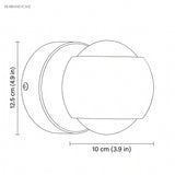 Modern Brass Wall Lamp Jorid Copper LED dimension guide illustration