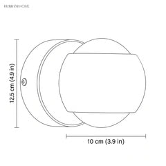 Modern Brass Wall Lamp Jorid Copper LED dimension guide illustration